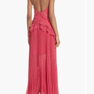 Elegant Pink Ruffled Maxi Dress